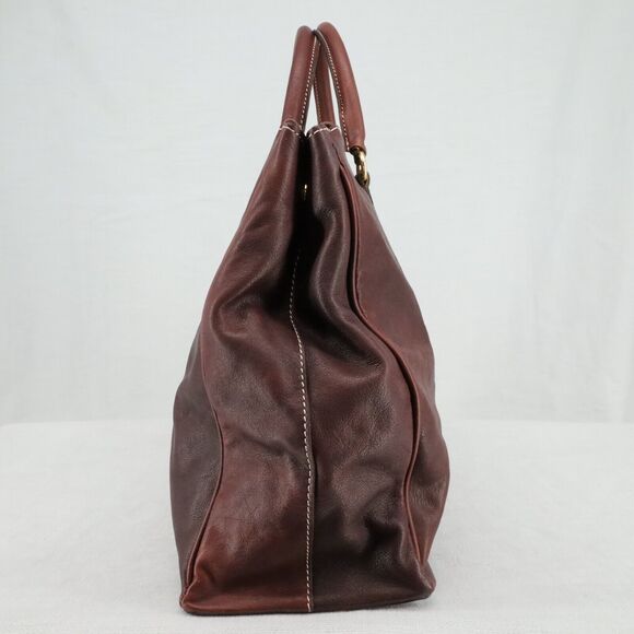 My Choice Leather Briefcase Womens Burgundy Bag Handbag Zip Lined Magnetic Italy - Picture 9 of 12